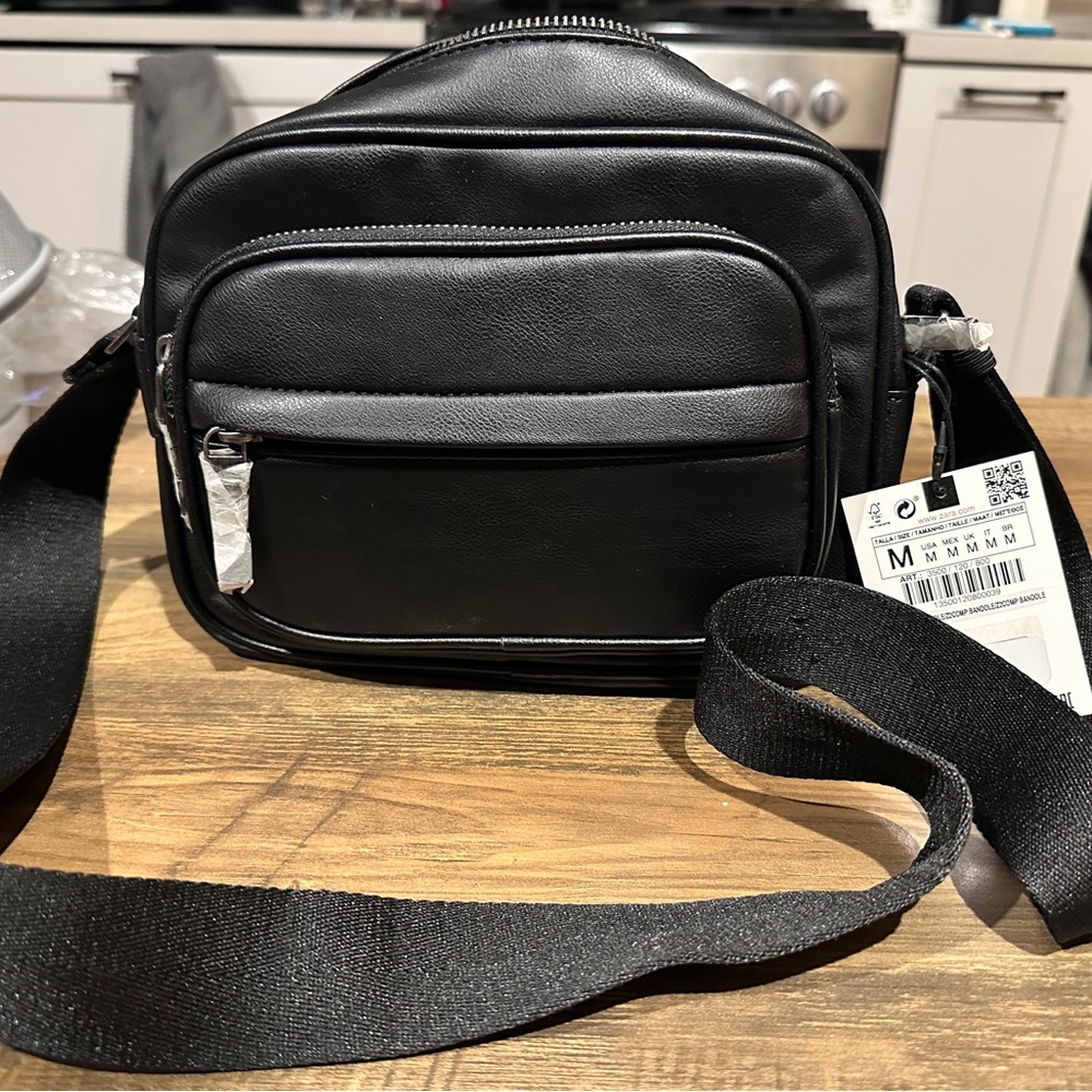 Zara Black and Gray Men's Belt Bag